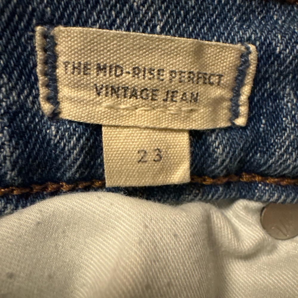 Madewell Perfect Vintage Straight Leg Mid Rise Blue Jeans Women's size 23 - Picture 11 of 13